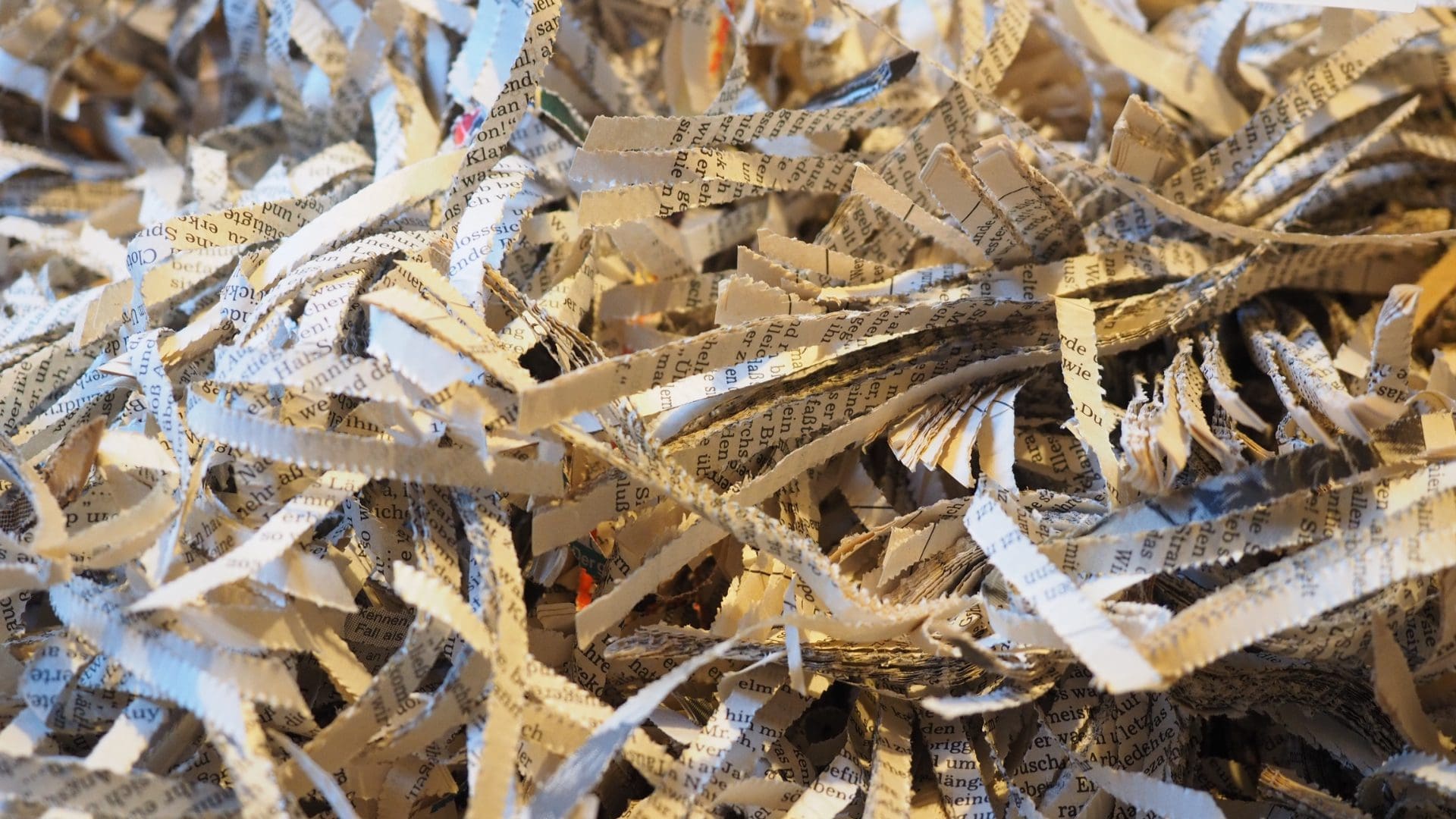 A photo of shredded paper to demonstrate paper shredding in a blog post about choosing the right paper shredding company